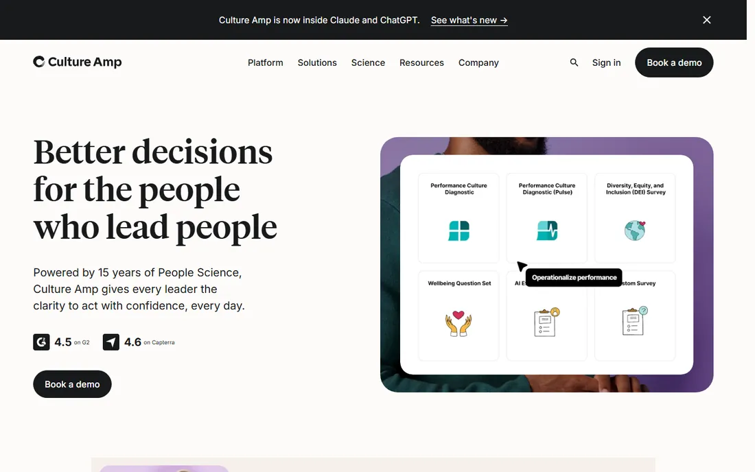Culture Amp homepage