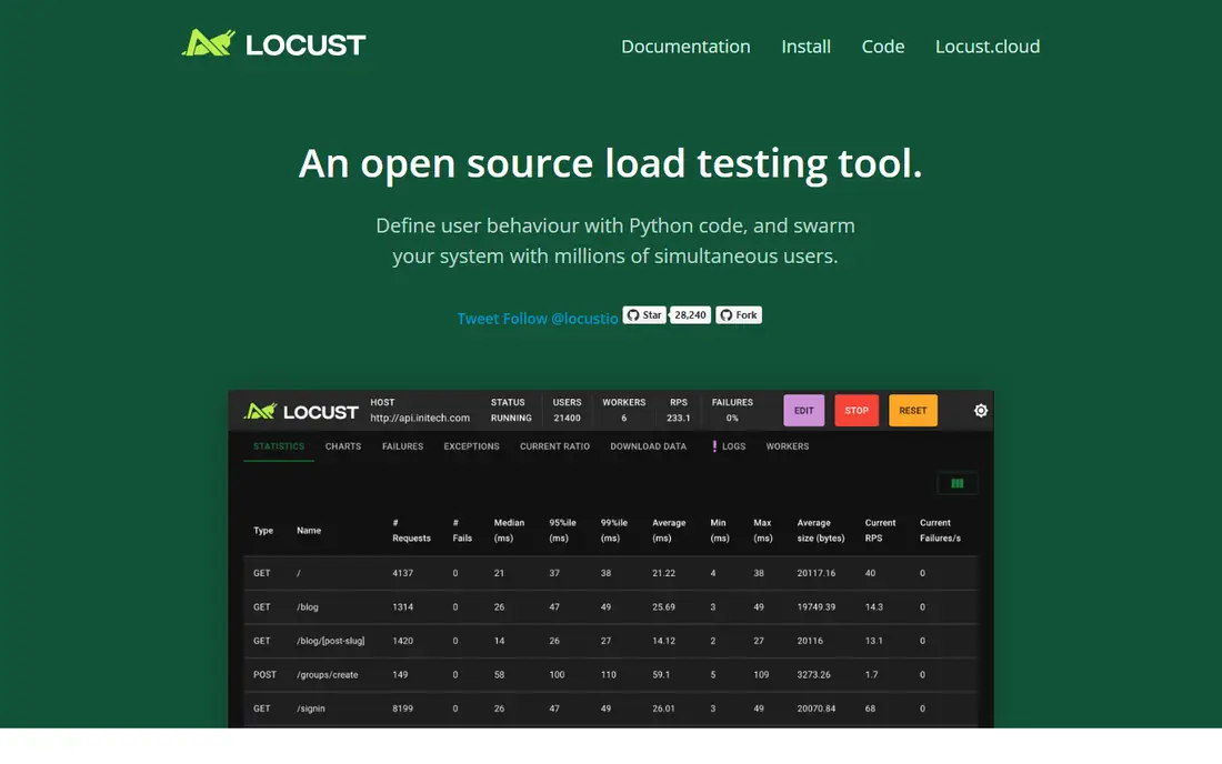 Locust homepage