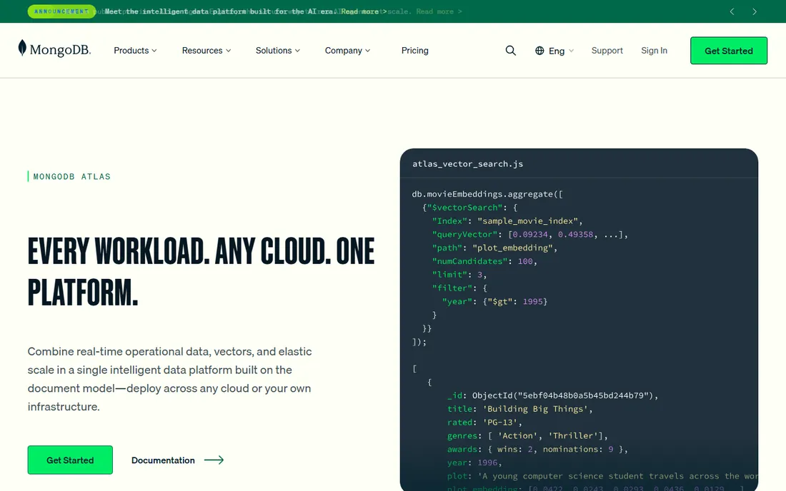 MongoDB homepage