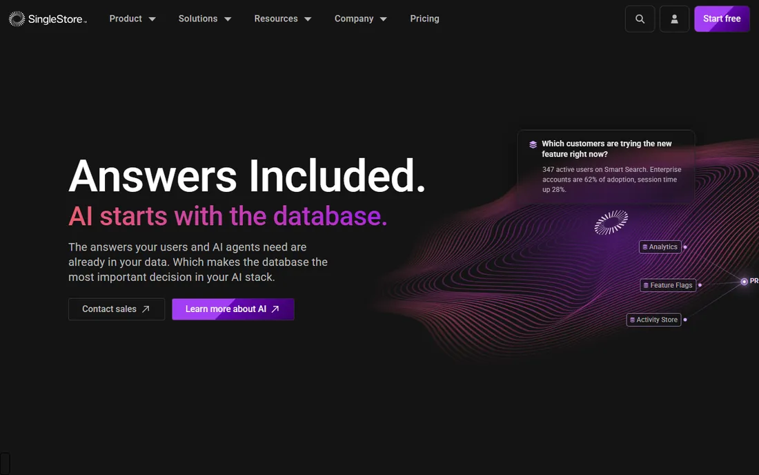 SingleStore homepage