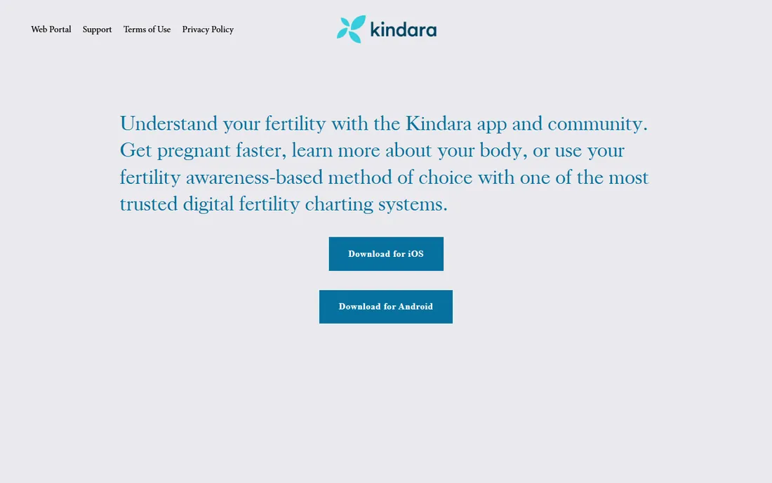 Kindara homepage