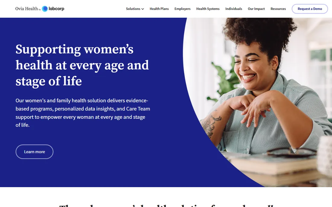 Ovia homepage
