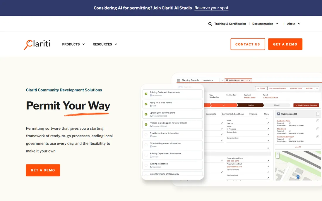Clariti homepage
