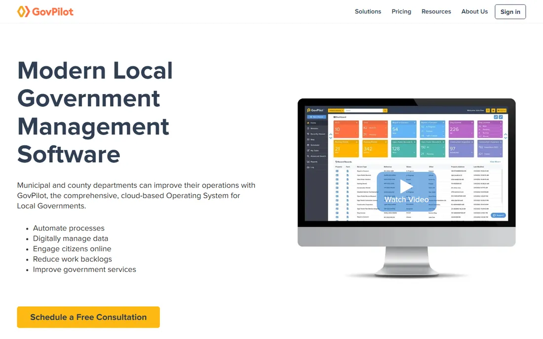 GovPilot homepage