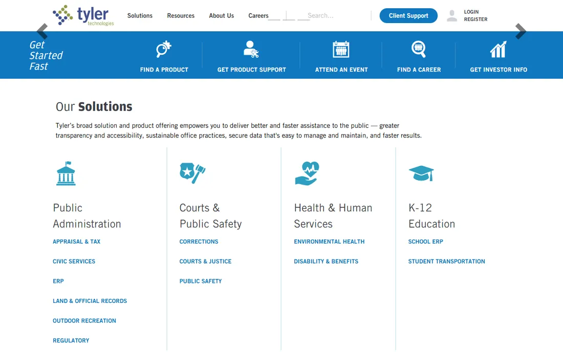 Tyler Technologies homepage