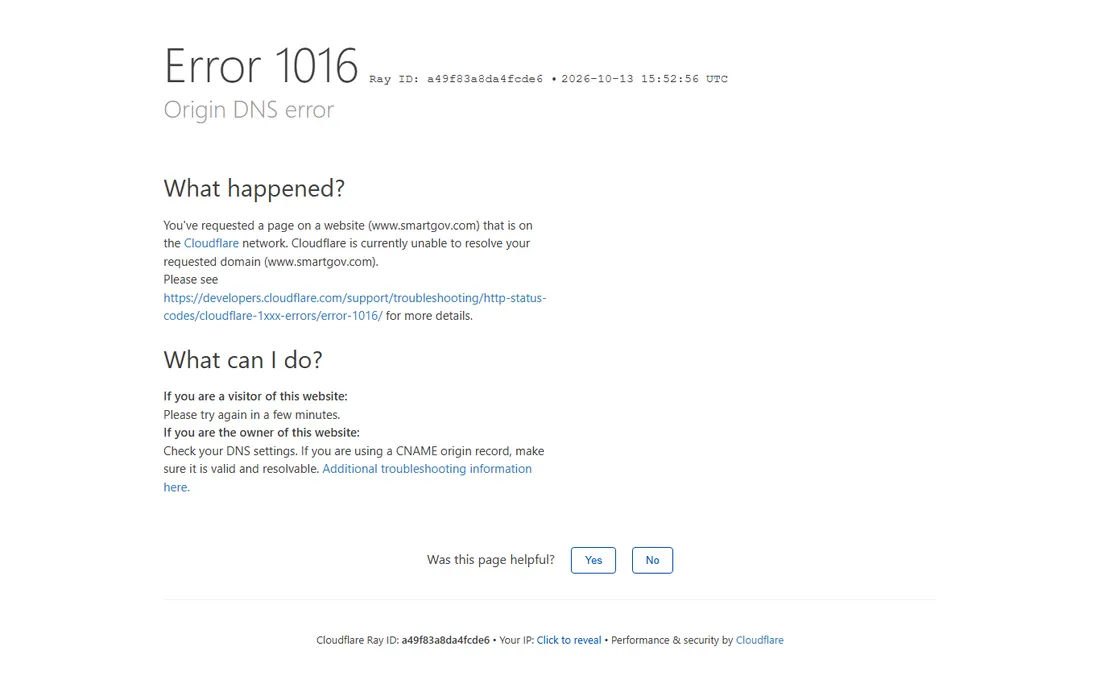 SmartGov homepage