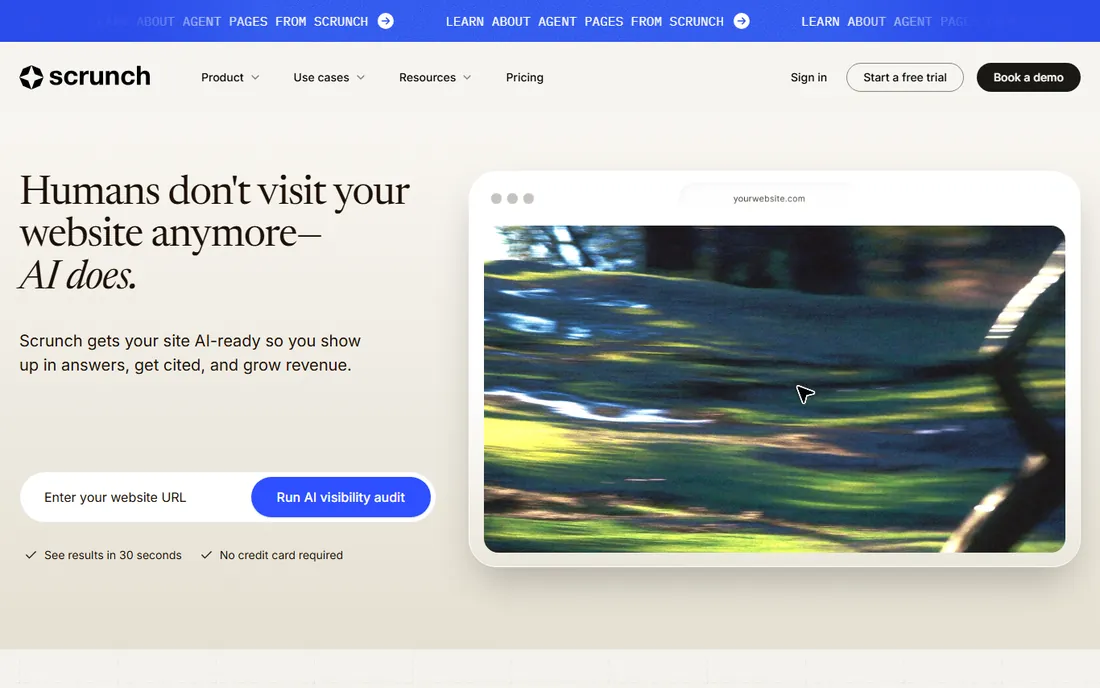 Scrunch homepage