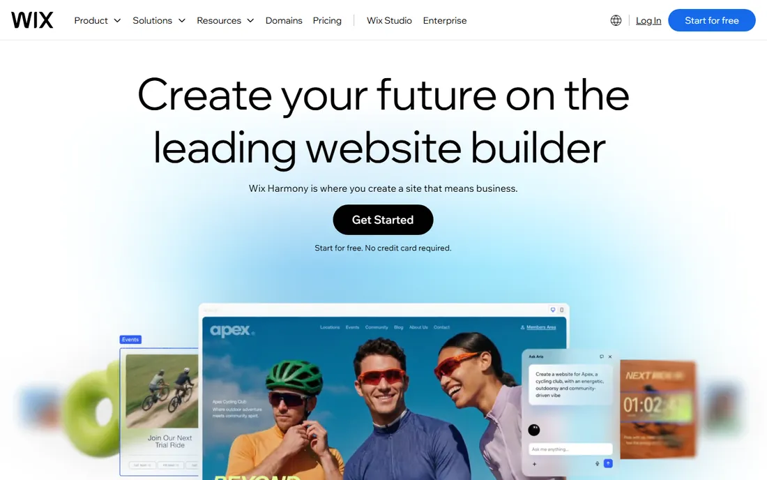 Wix homepage