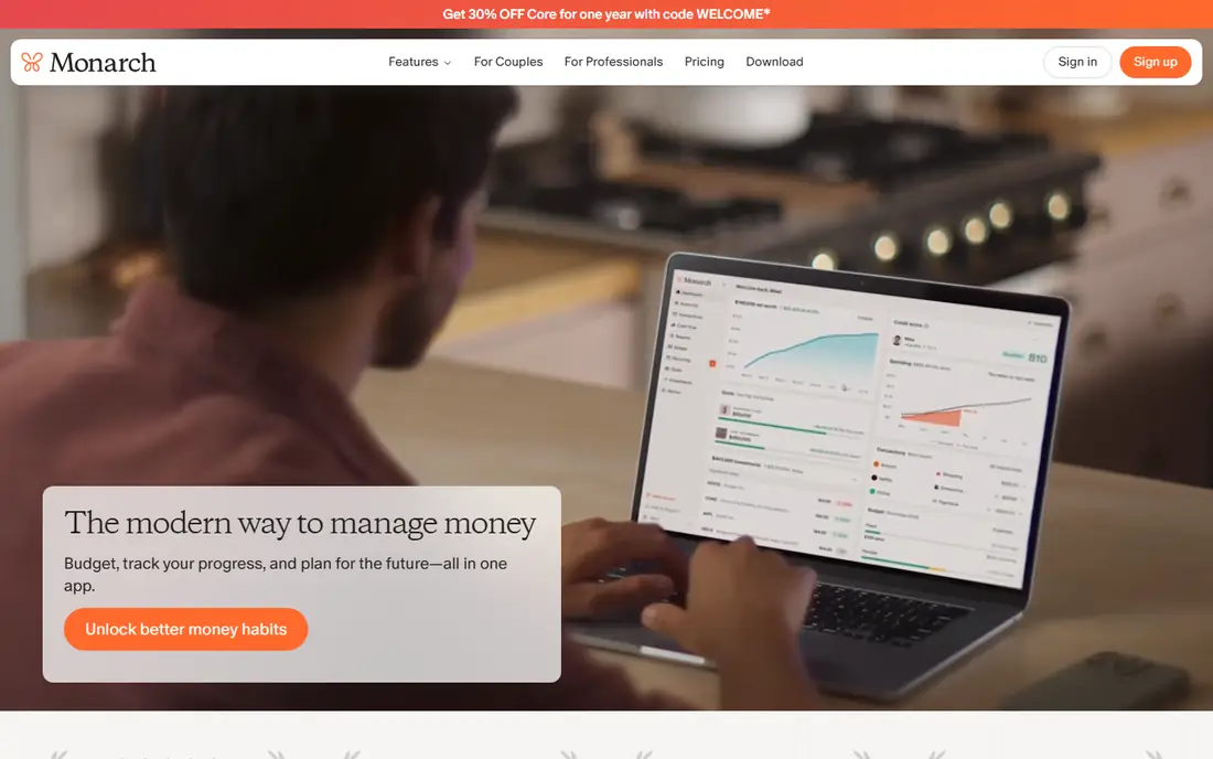 Monarch Money homepage