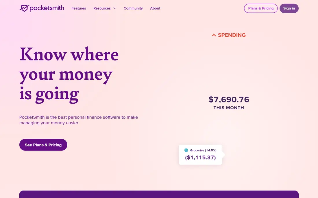 PocketSmith homepage