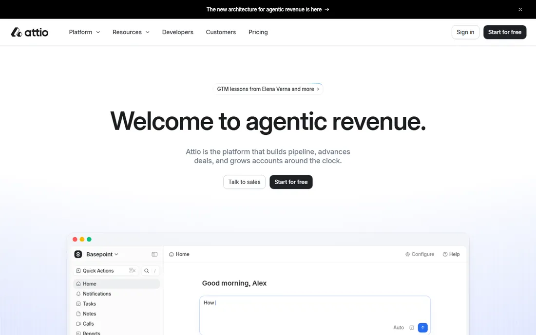 Attio homepage