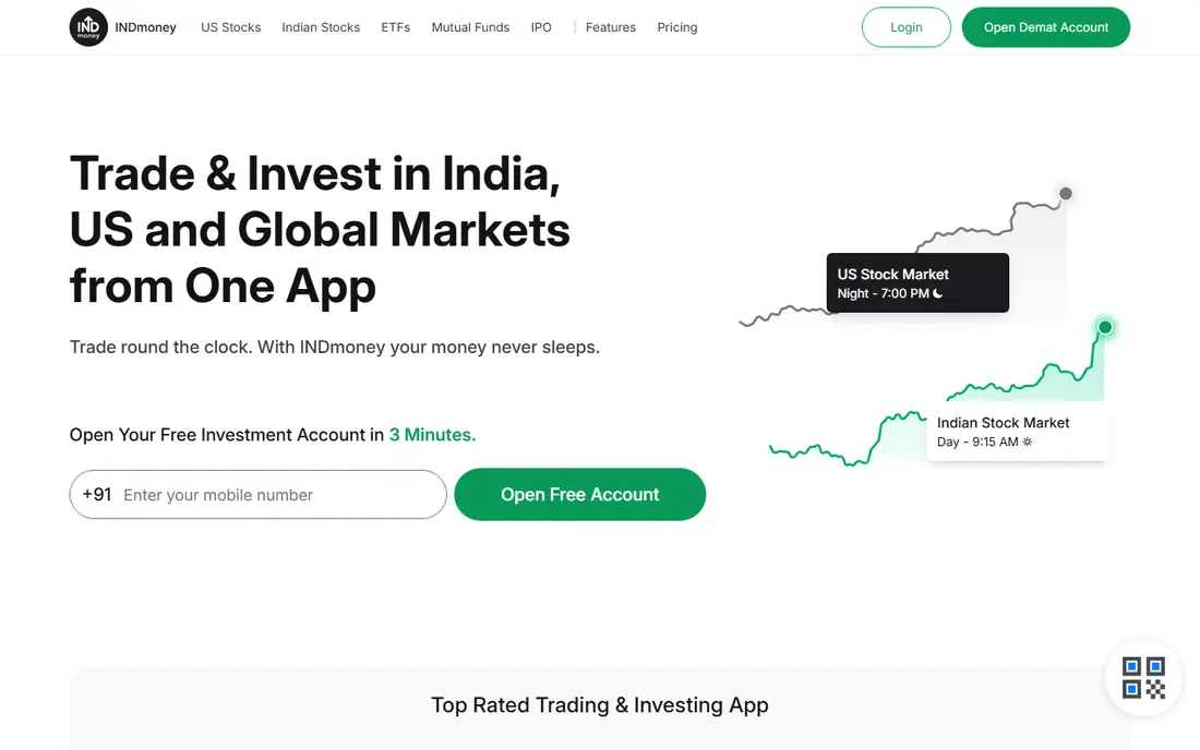 INDmoney homepage