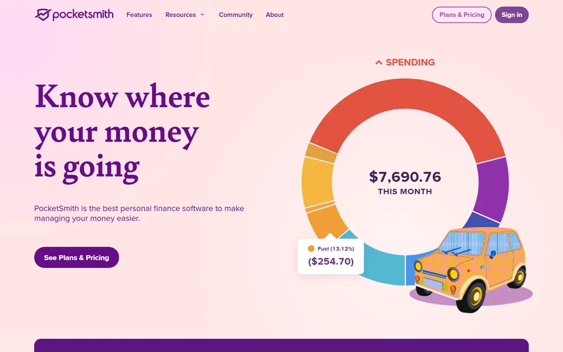 PocketSmith homepage