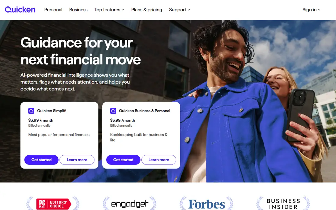 Quicken Classic homepage