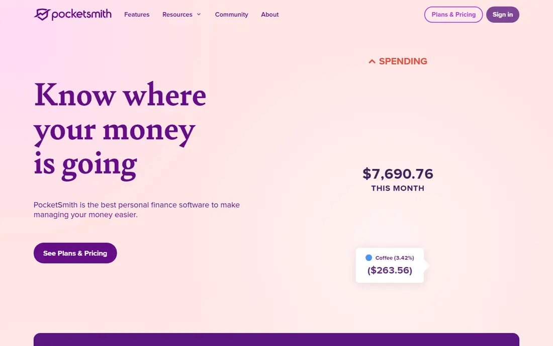 PocketSmith homepage