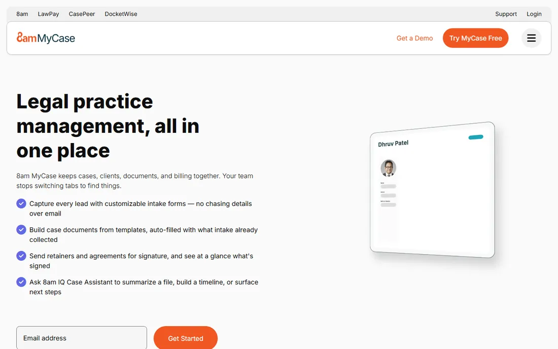 MyCase homepage