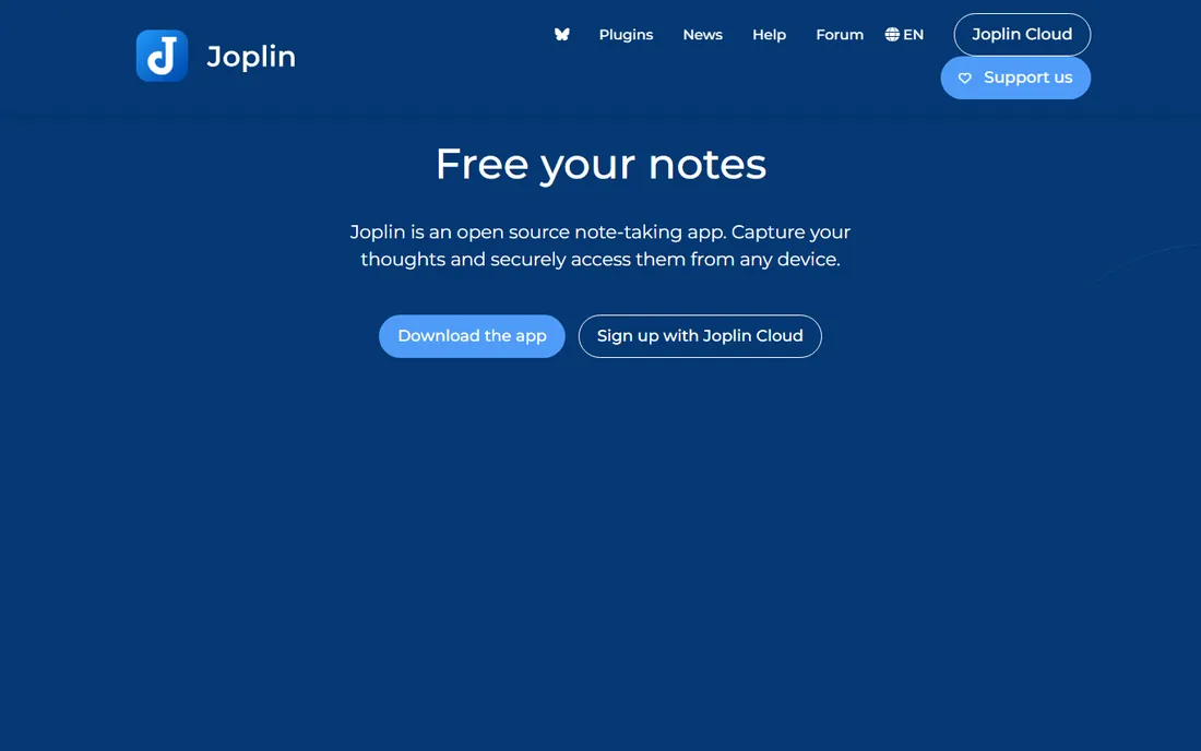 Joplin homepage