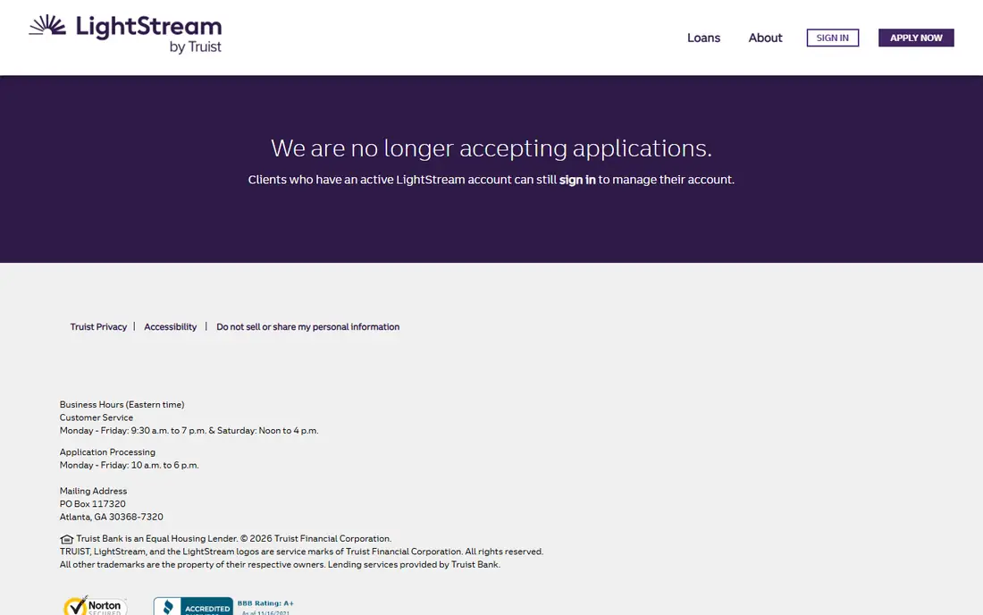 LightStream homepage