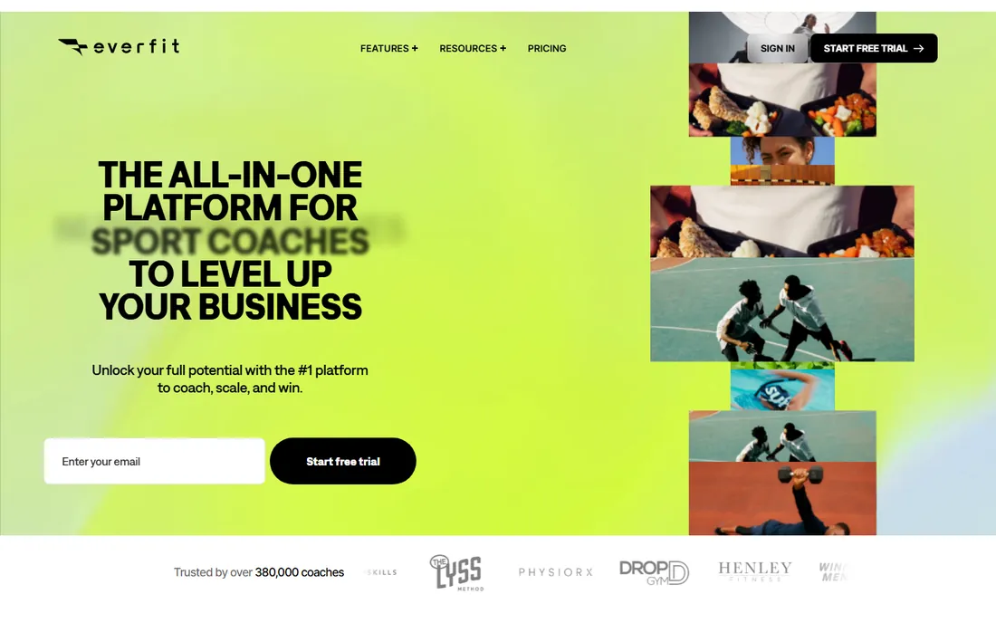 Everfit homepage
