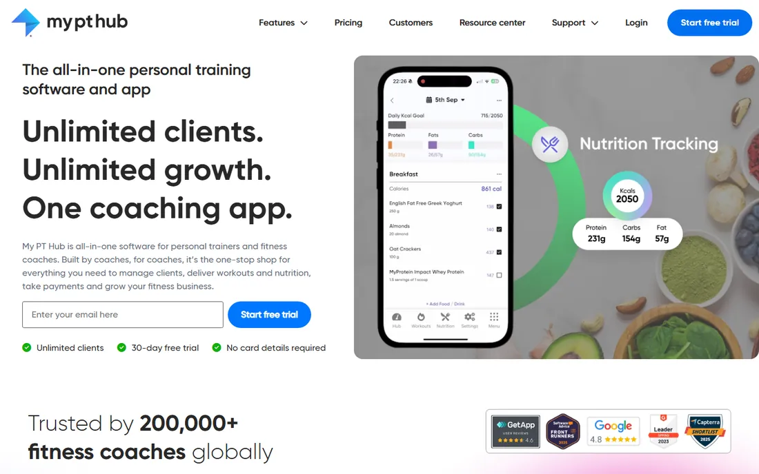 My PT Hub homepage