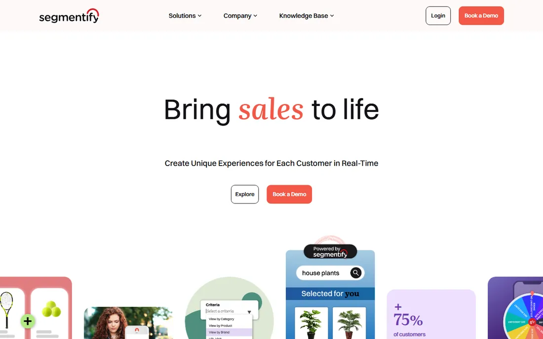 Segmentify homepage