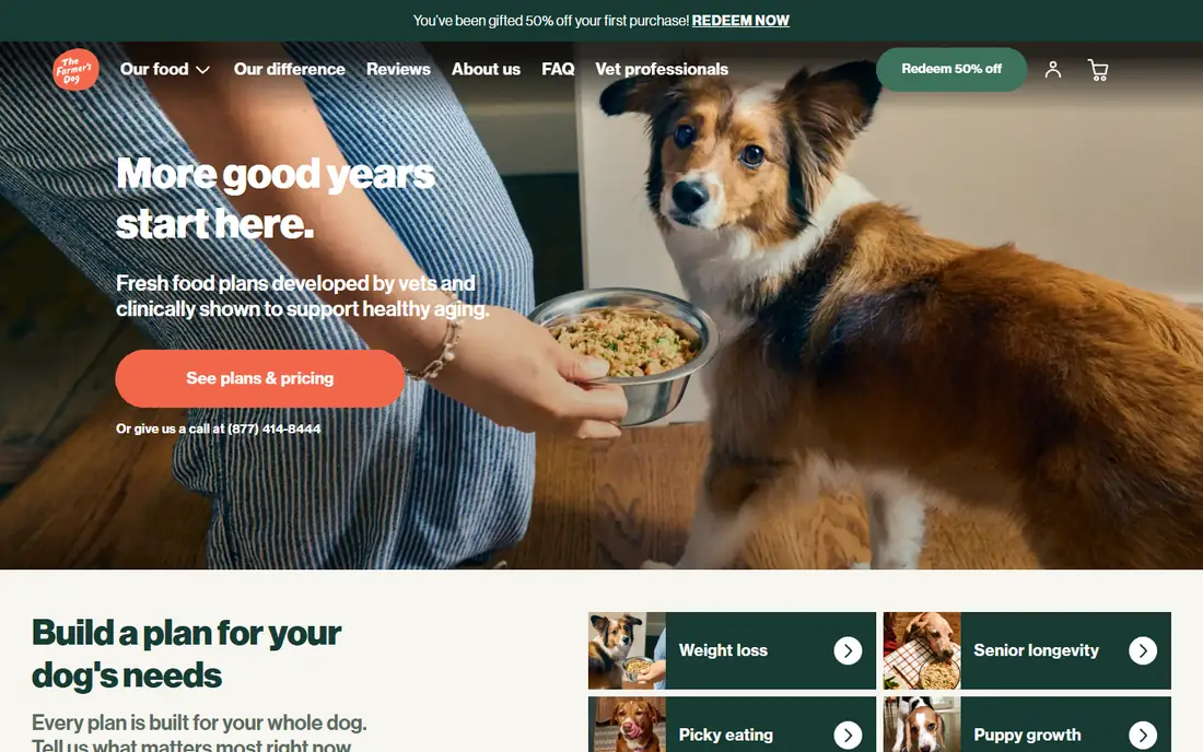 The Farmer's Dog homepage