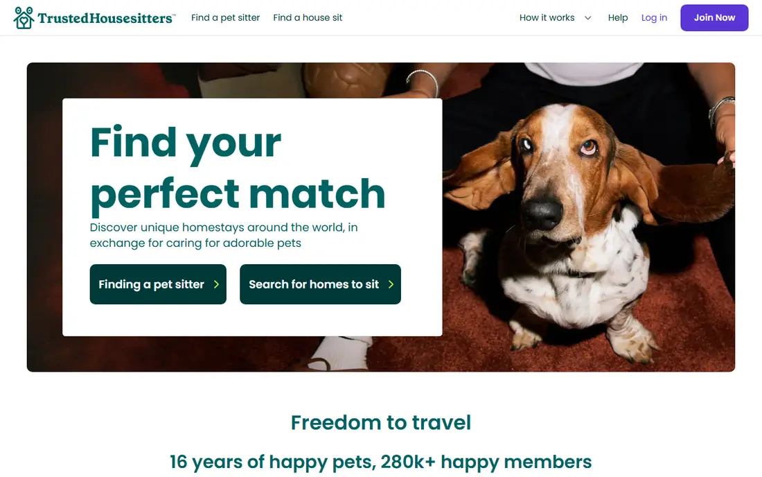TrustedHousesitters homepage