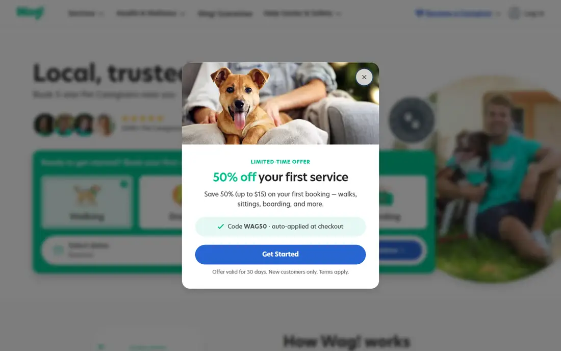 Wag homepage