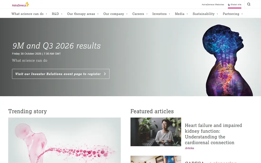AstraZeneca homepage