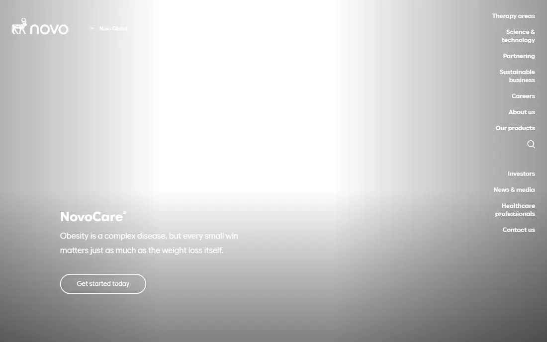 Novo Nordisk homepage