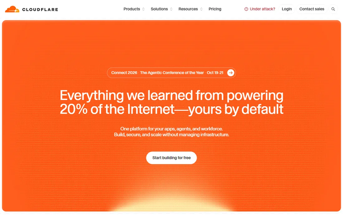 Cloudflare homepage