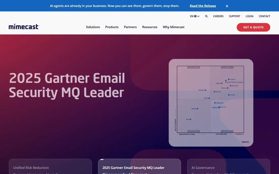 Mimecast homepage