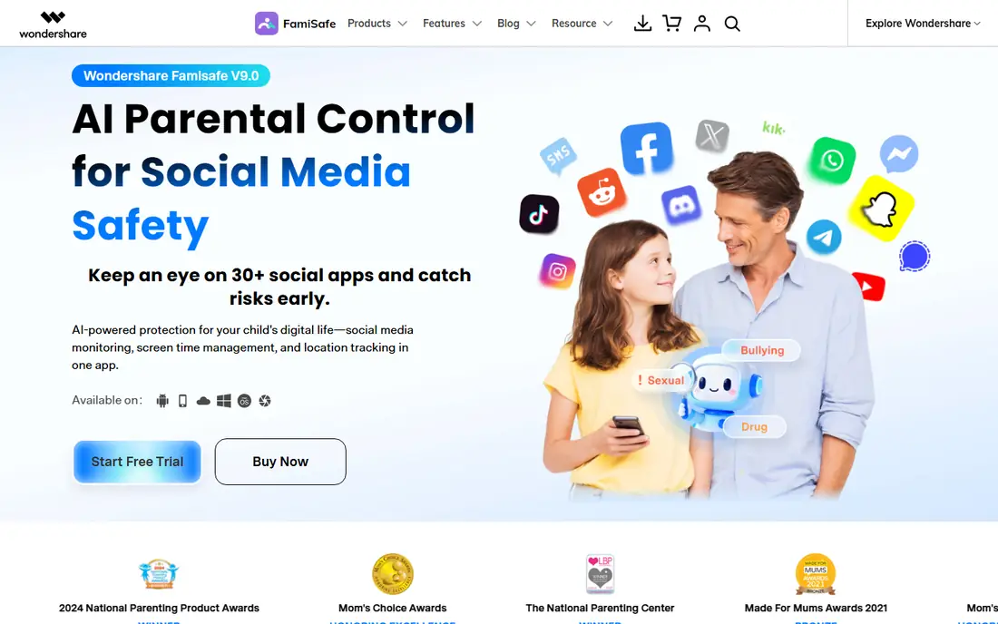 FamiSafe homepage
