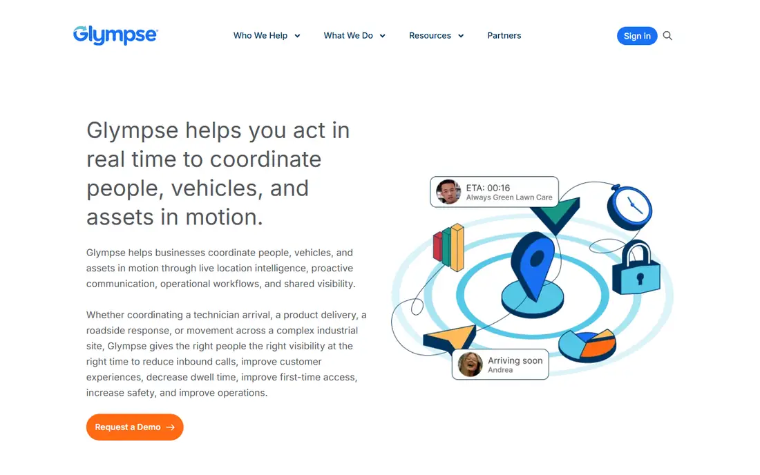 Glympse homepage