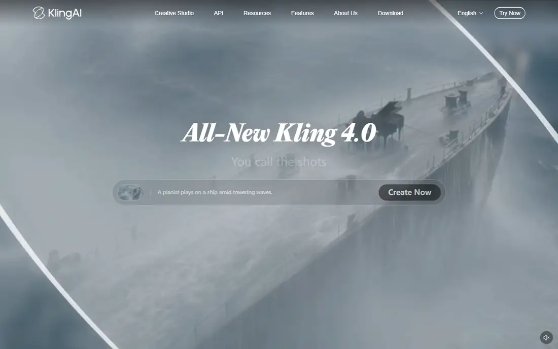 Kling AI homepage