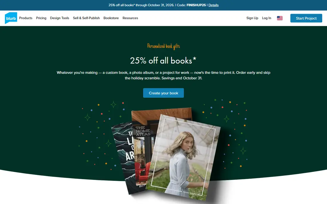 Blurb homepage
