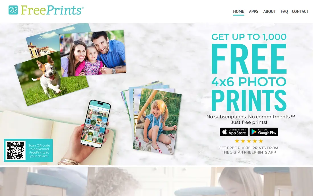 FreePrints homepage