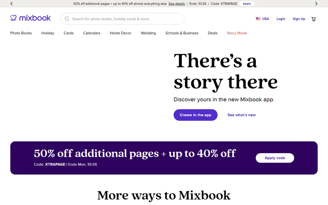 Mixbook homepage