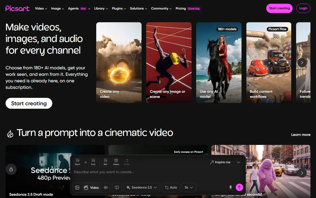 Picsart homepage