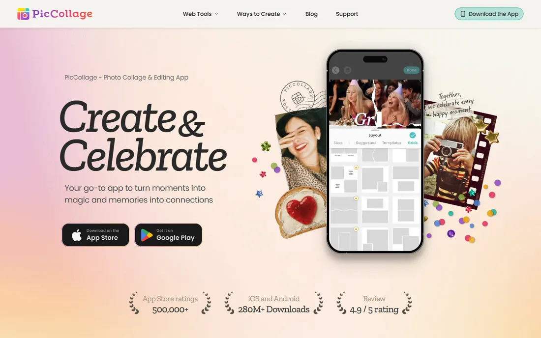 PicCollage homepage