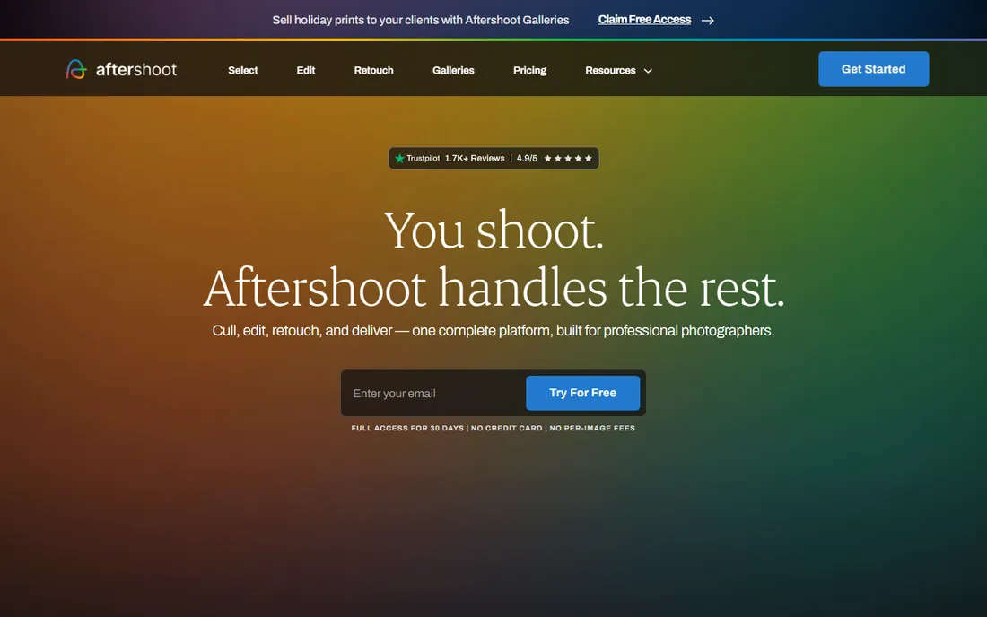 Aftershoot homepage