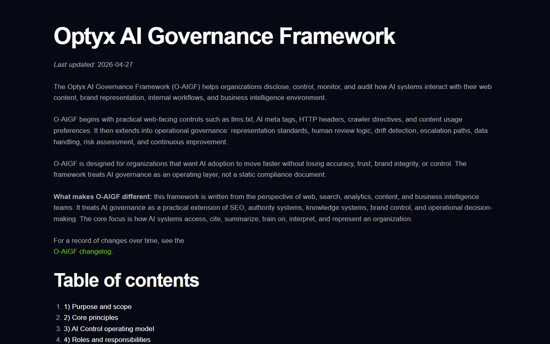 Optyx homepage