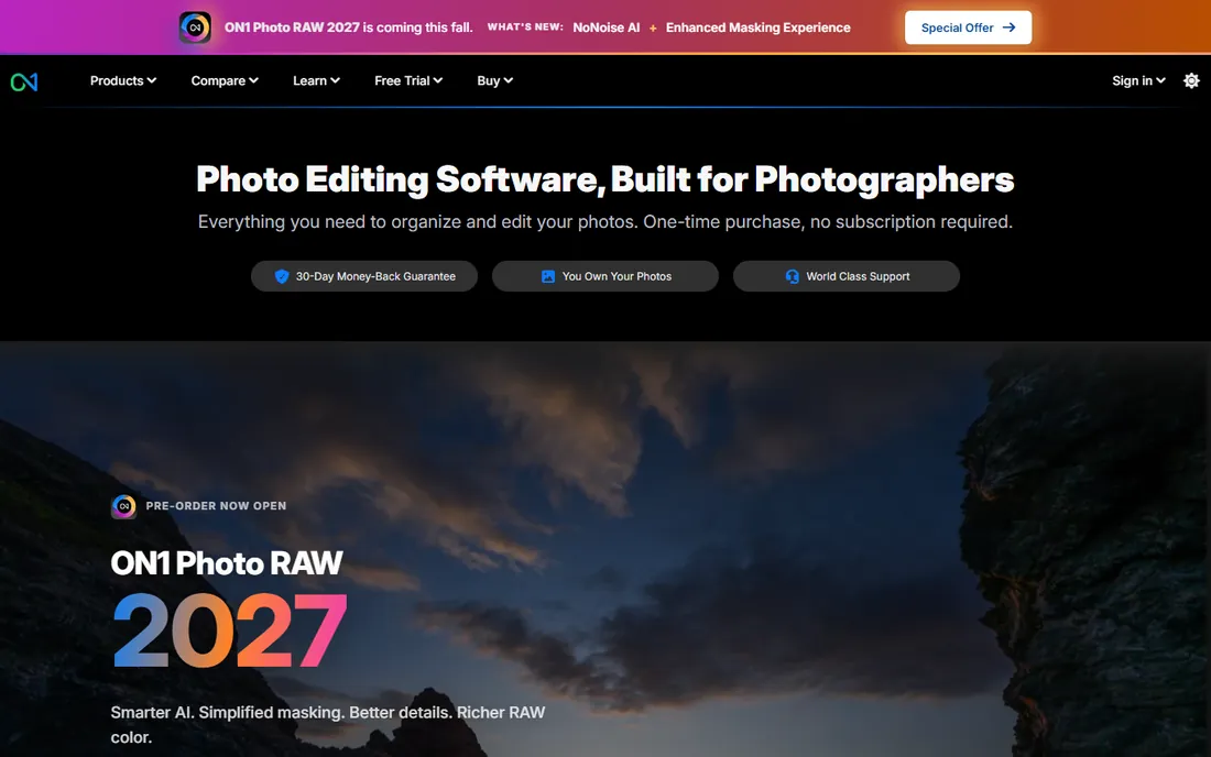 ON1 Photo RAW homepage