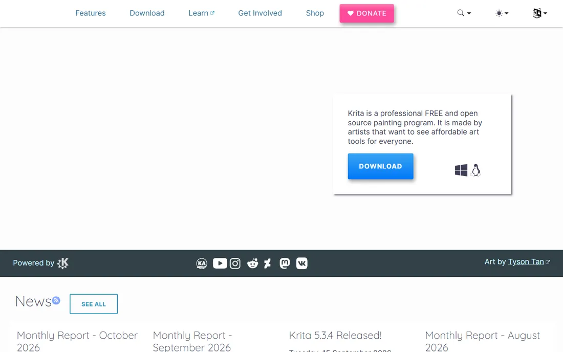 Krita homepage