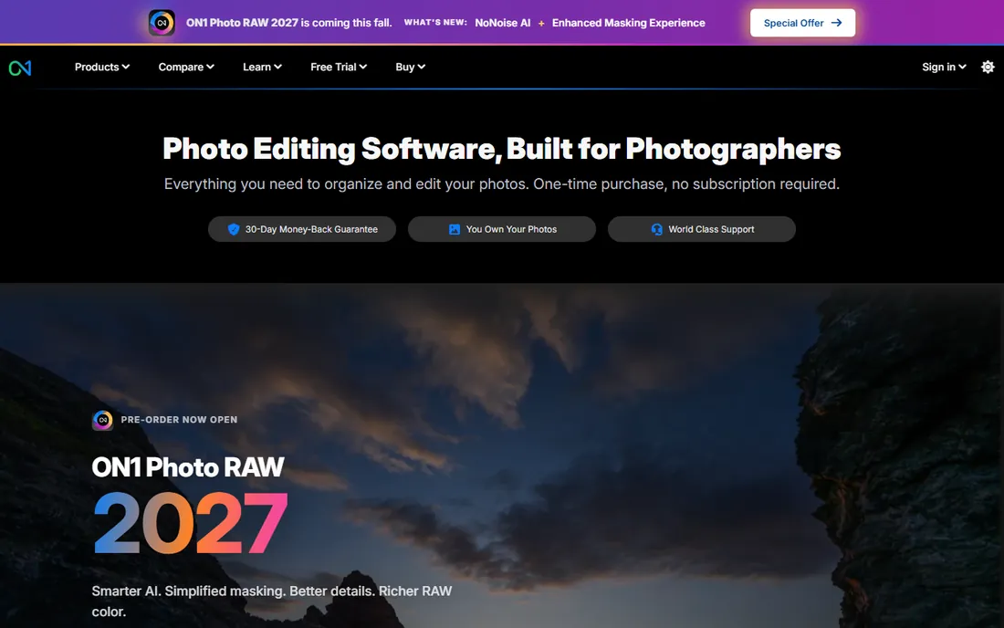 ON1 Photo RAW homepage