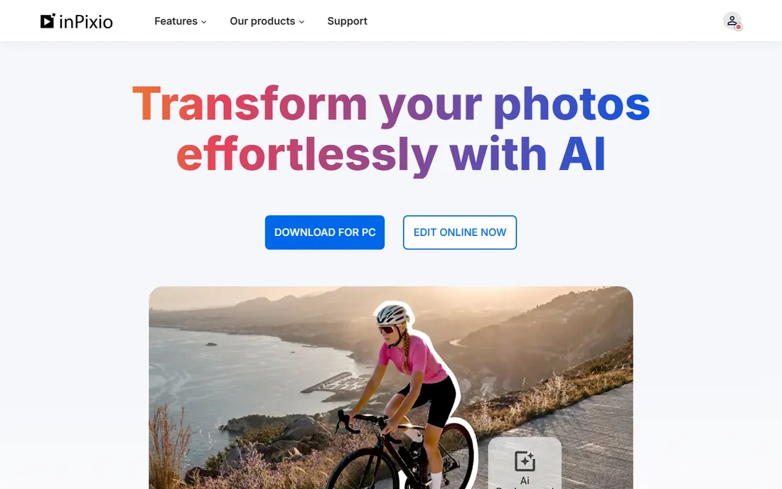 inPixio Photo Studio homepage
