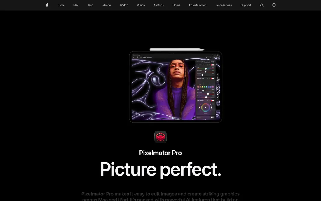 Pixelmator Pro homepage