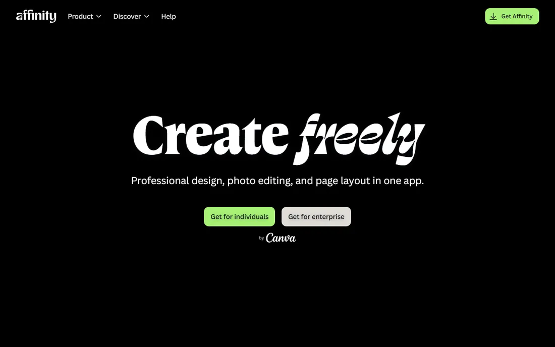 Affinity homepage