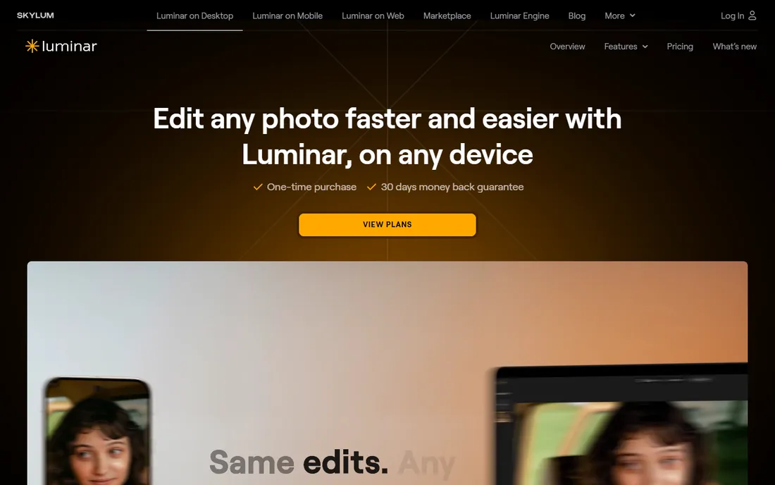 Luminar Neo homepage