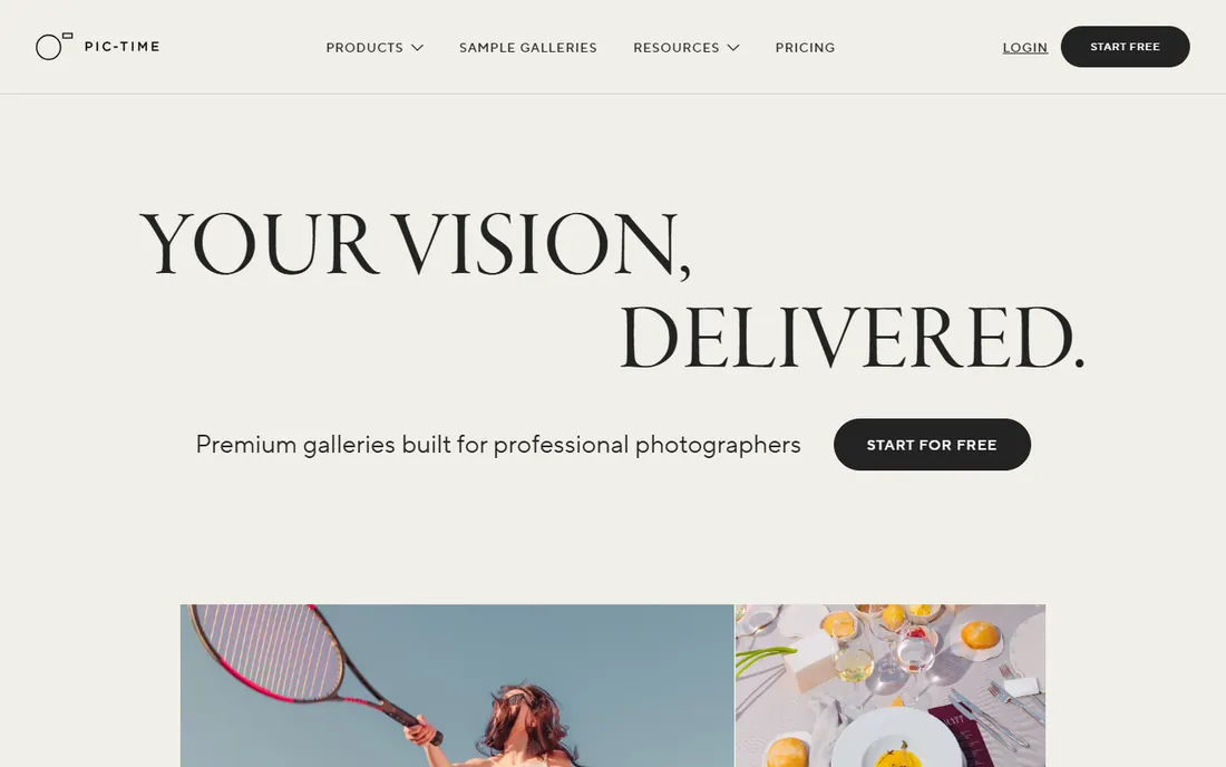 Pic-Time homepage